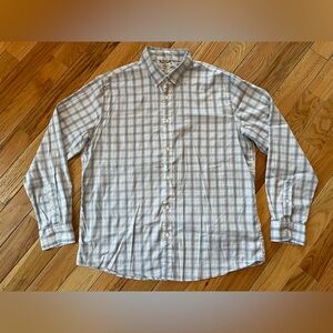 Faherty Button Down Shirt Men’s Size XXL Plaid Blue White Preppy Long Sleeve
